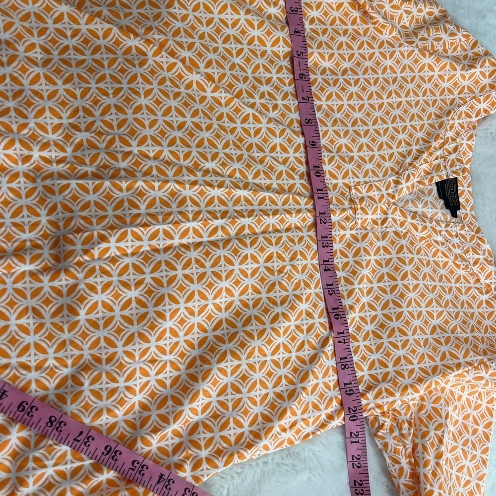 Pendleton Geometric Orange Cotton Split Neck Blou… - image 6